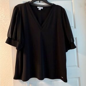 Calvin Klein Black Puff Sleeve Blouse